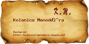 Kolonics Menodóra névjegykártya